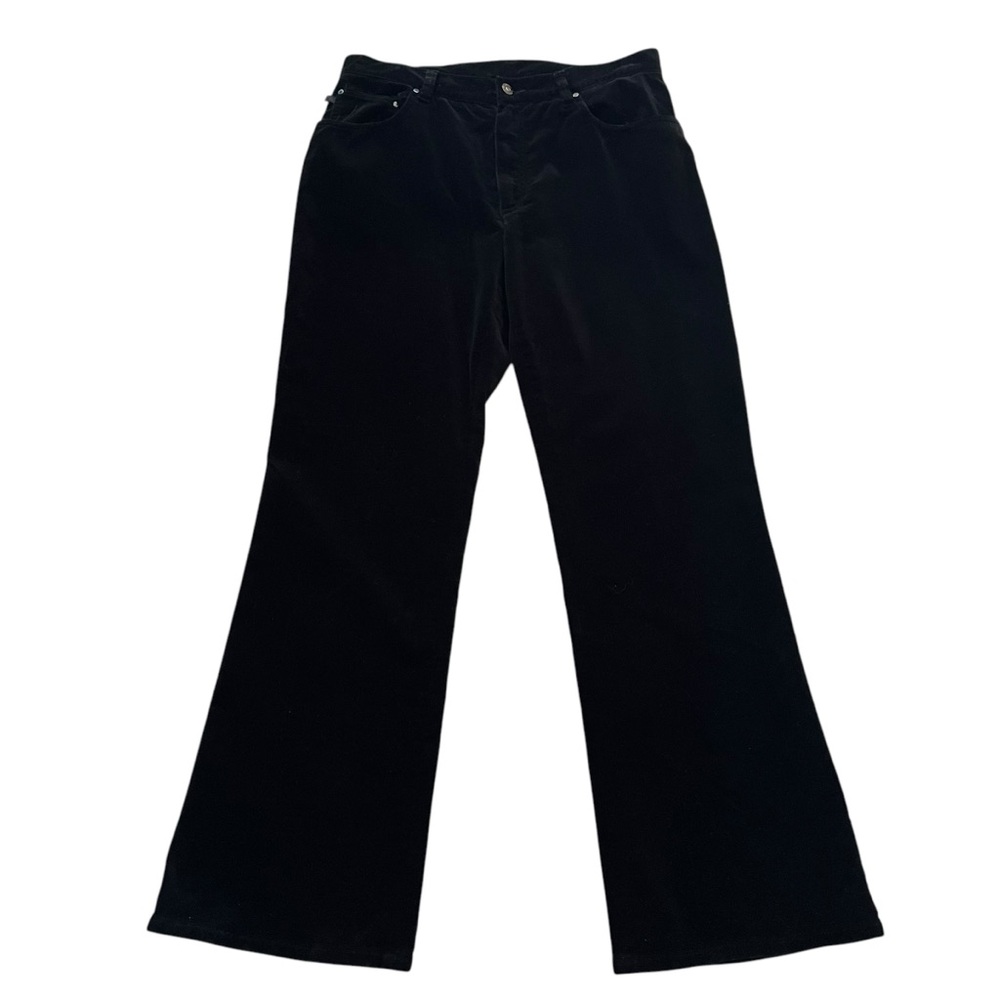 Lauren Jean Co Black Stretch Cotton Velvet Bootcut Jean 12